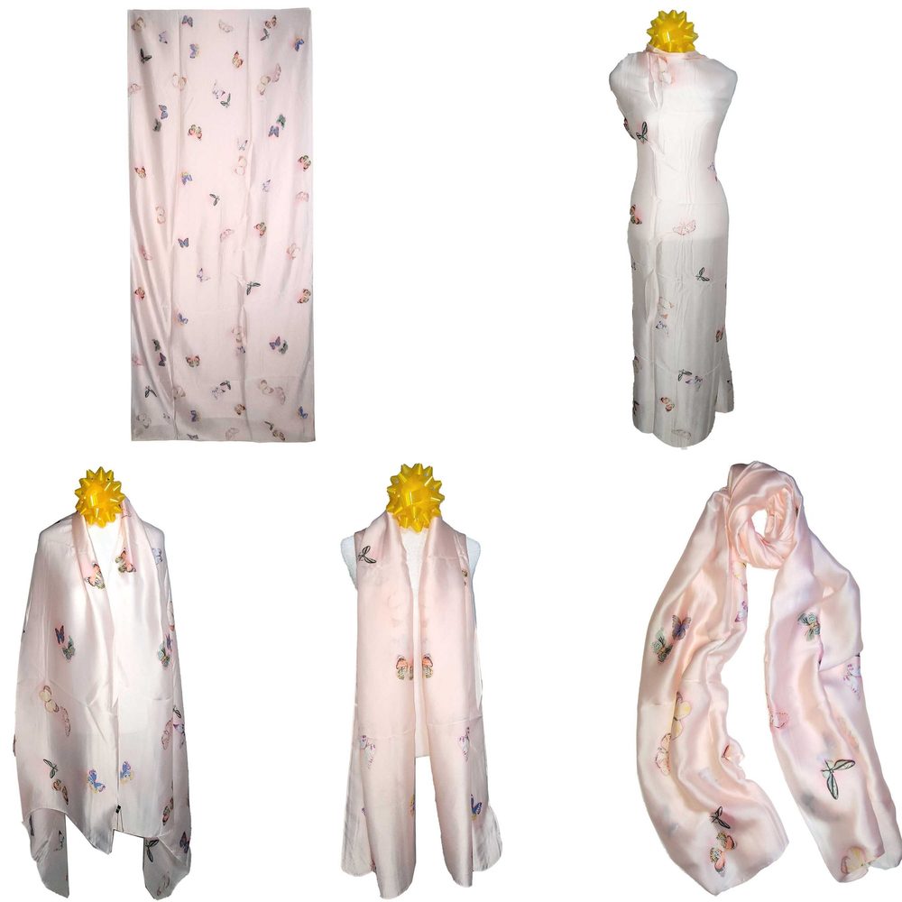 NWT Long Soft Scarf 35"x70" Rectangle Silk Feeling 100% Shawl Wrap 02541